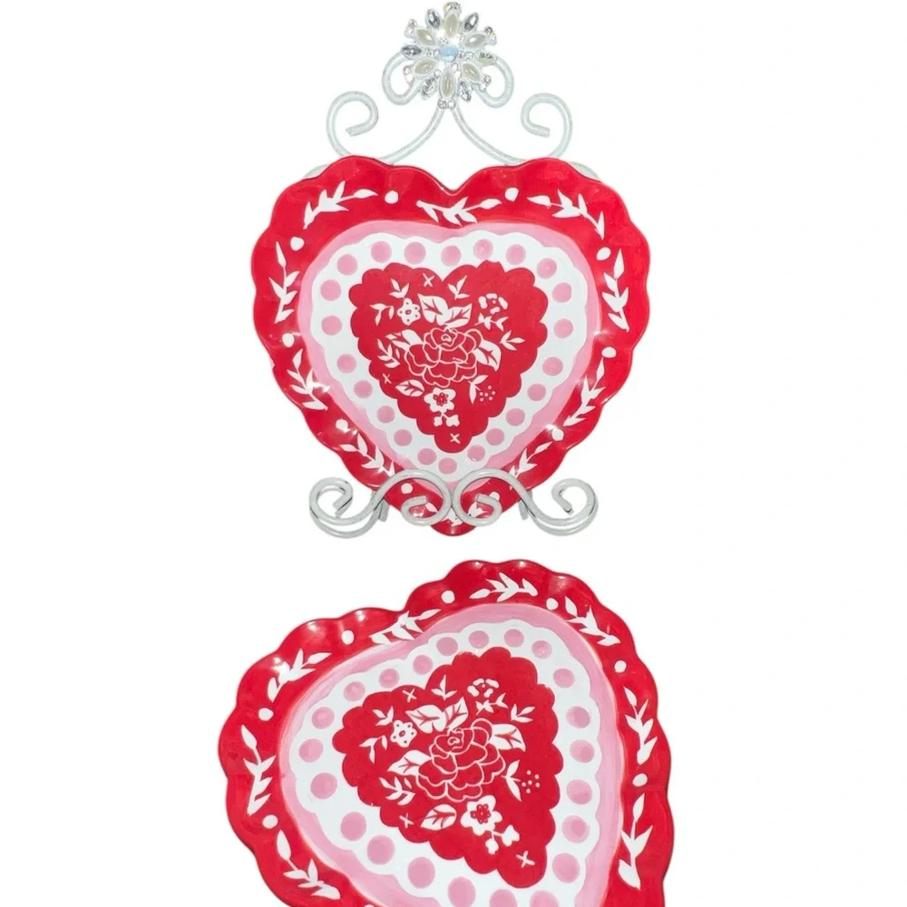 Romantic Red Heart Party Plates Hausenware Designed by Libby Wilkies